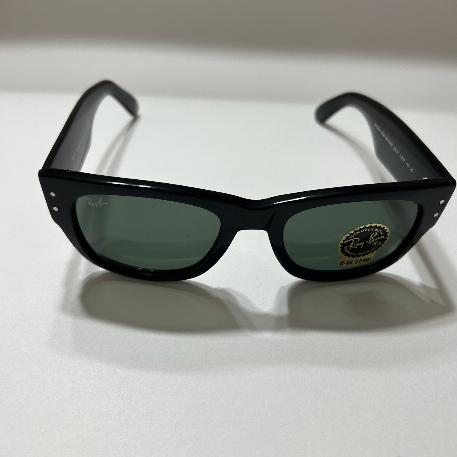 NEW Mega Wayfarer Ray-Ban RB0840S 901/31 51-21 Unisex Sunglasses – Black/Green
