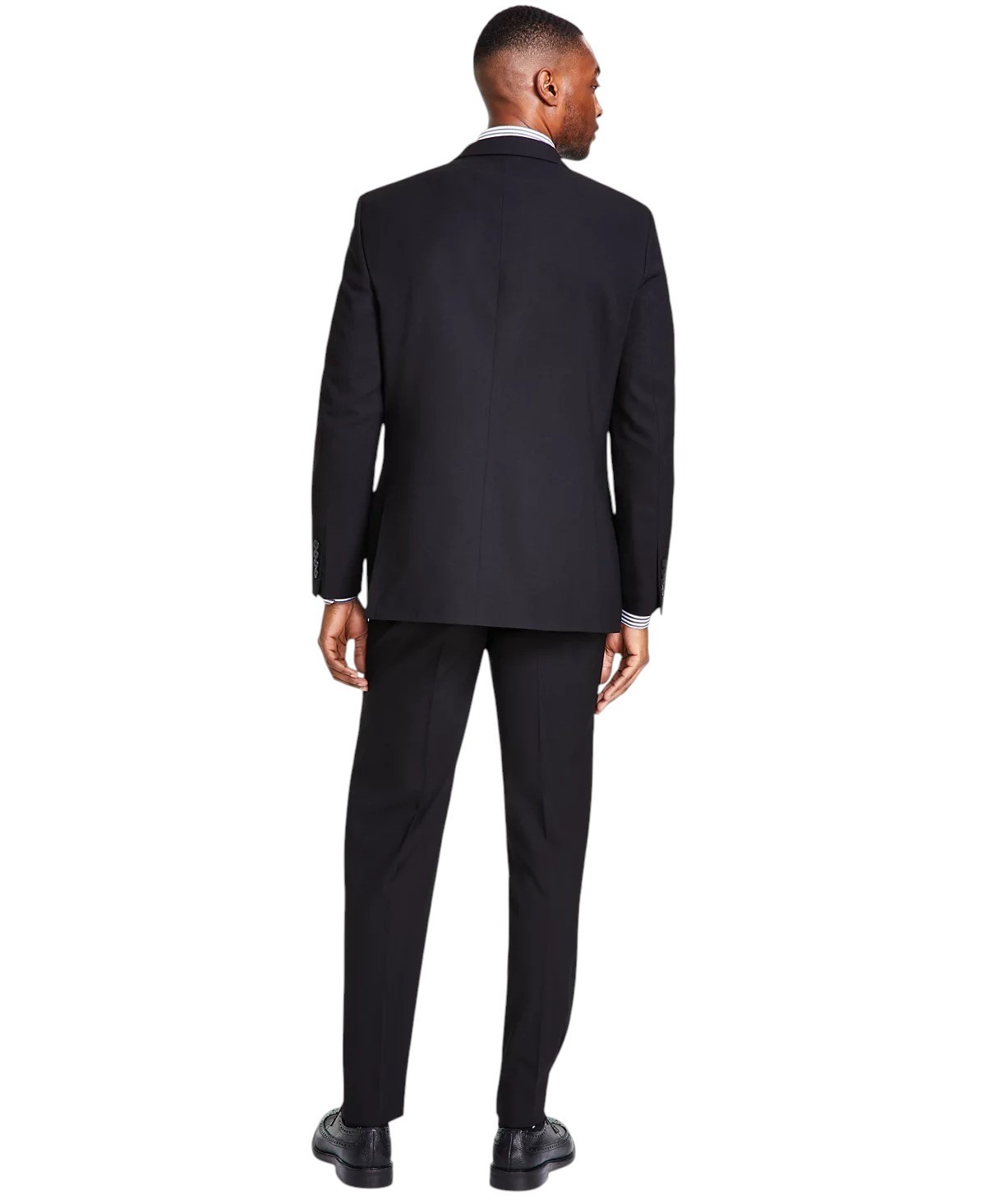 Nautica Mens Modern fit 2 Piece Suit 42 L Pants 36 / 34 Black Solid