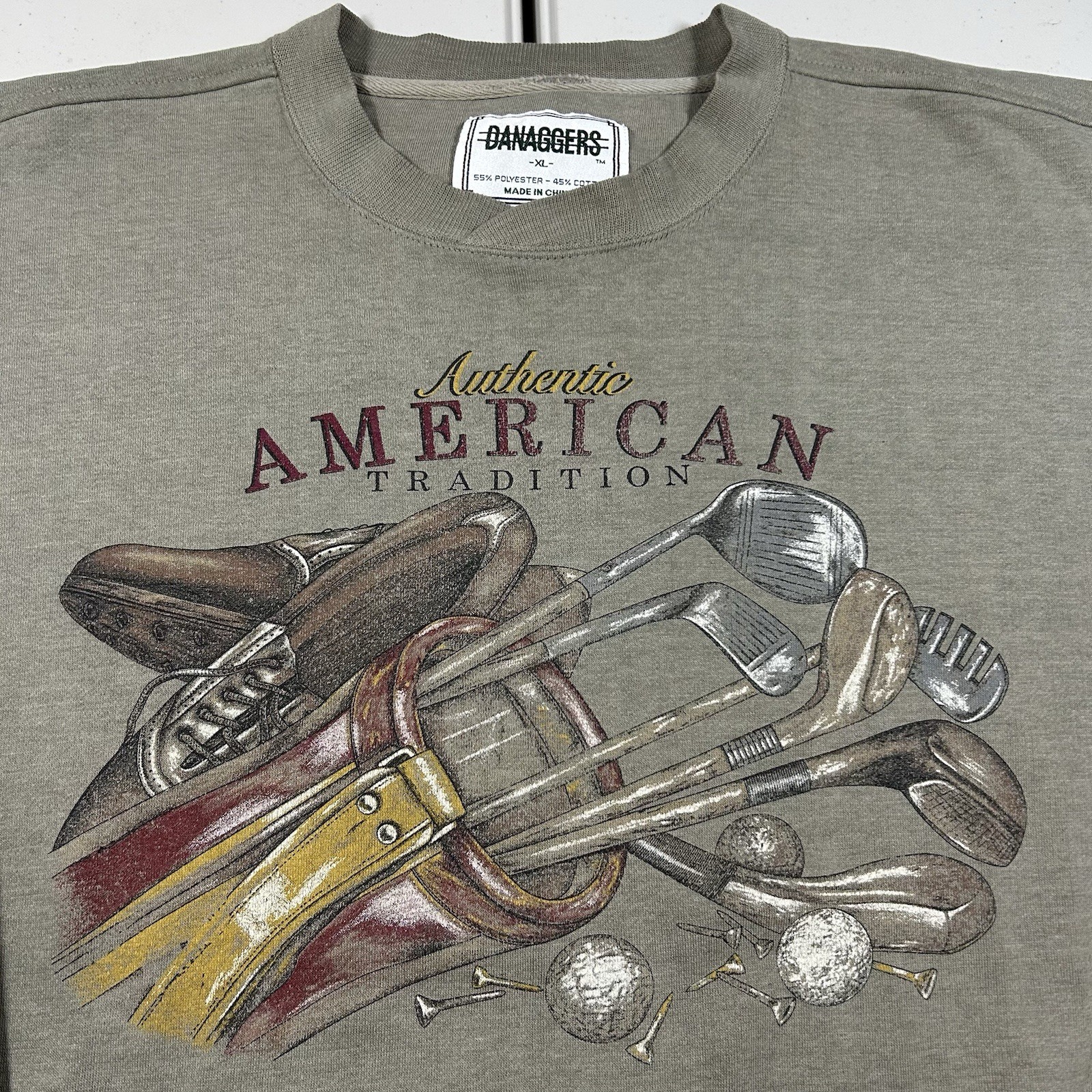 VTG Authentic American Classics Golf Graphic Sweatshirt Men’s Size XL 90s Preppy