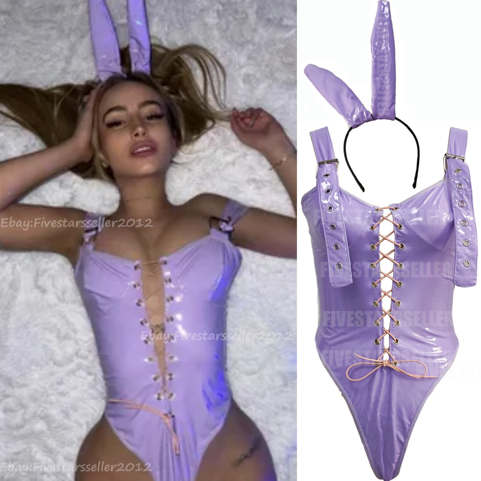 Women Sexy Lingerie PU Leather Nightwear Sleepwear Bodysuit Babydoll Underwear
