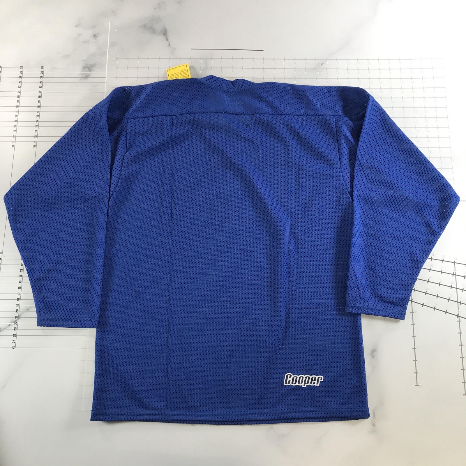 Vintage Cooper Hockey Jersey Mens Medium Royal Blue Oversized Relaxed Fit
