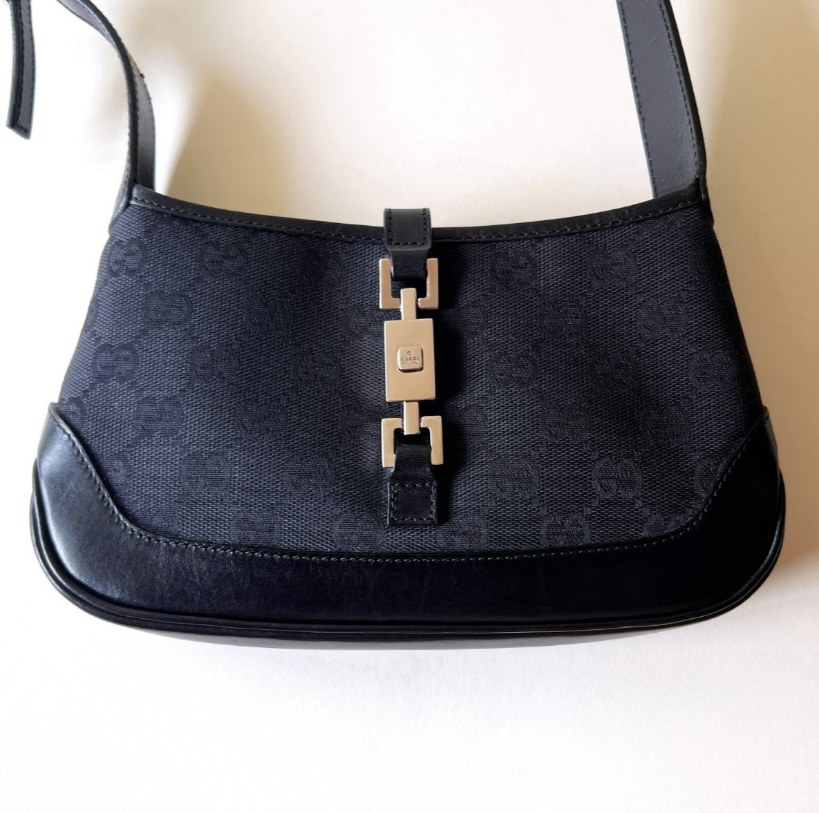 GUCCI by Tom Ford Black GG Monogram Mini Jackie Bag from early 2000s Authentic