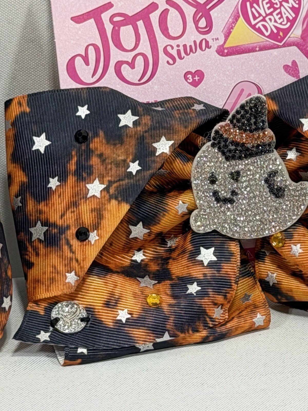 Jojo siwa bows Halloween Sparkle Ghost Orange Lot Of 2