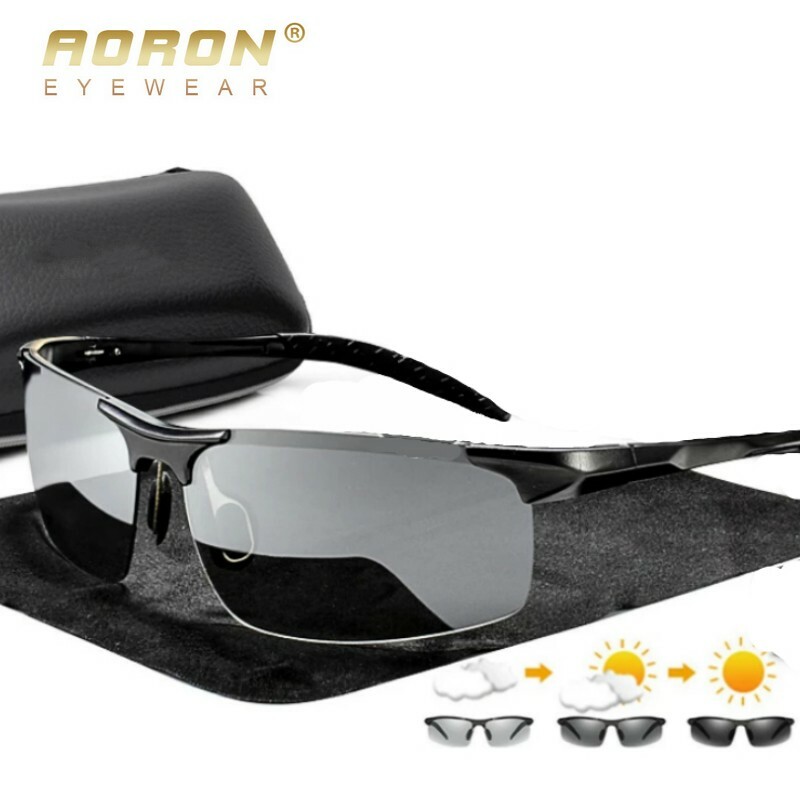 Aluminum HD Polarized Photochromic Sunglasses Men Eyewear Driving Sport Glasses
