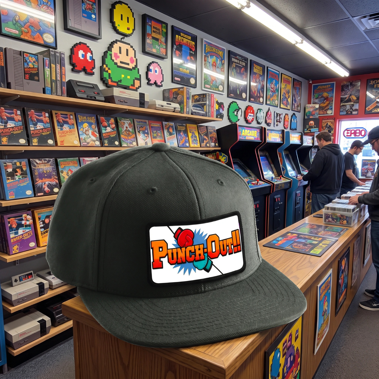 Punch Out Hat, Removeable Metal Patch, Snapback