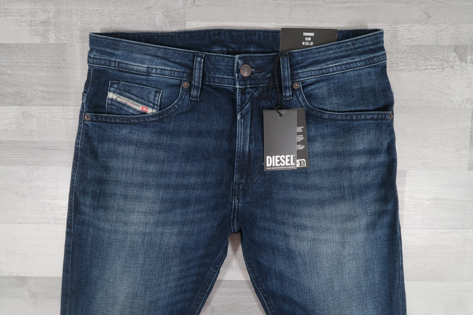 Mens Diesel THOMMER-R Stretch Slim Skinny Blue Jeans W33 L32 Wash RB067 BNWT
