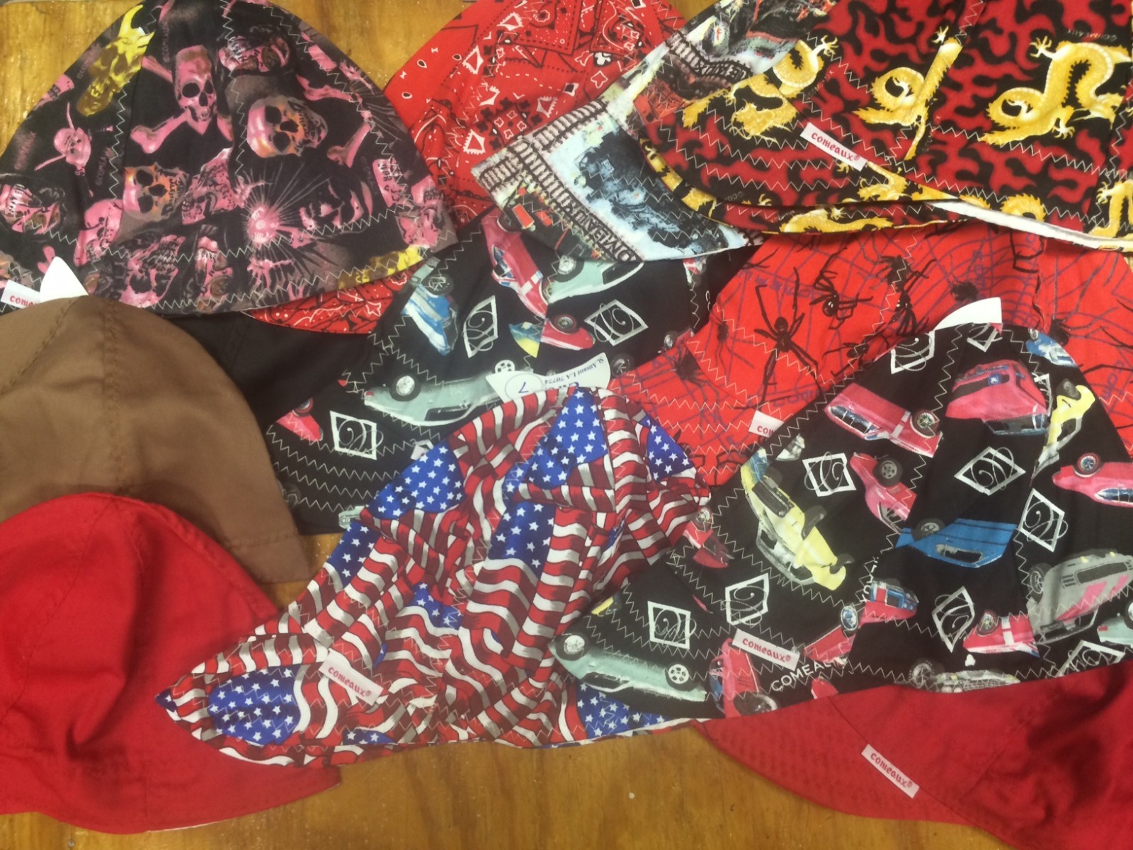 NWT 1 Welding Welders Hat Comeaux Caps Assorted Print Single sided Sized cotton