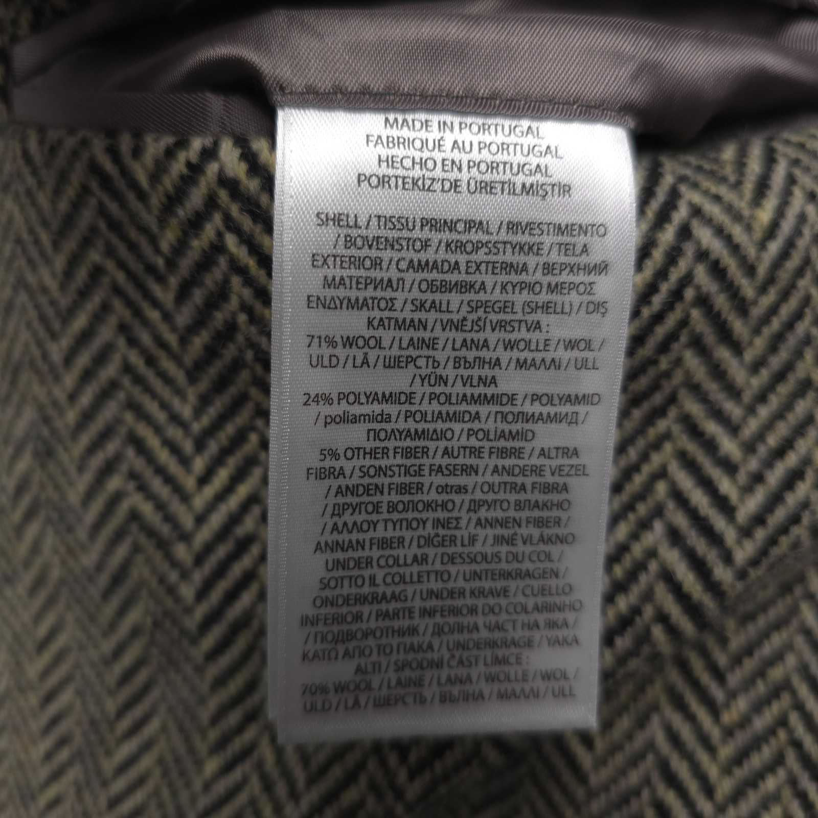 Polo Ralph Lauren Soft Herringbone Sport Coat Mens 42R Black Beige Wool Blazer