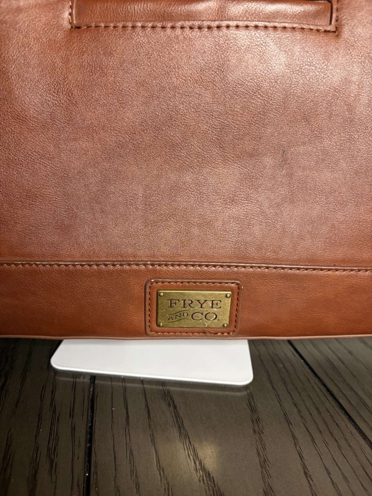 Frye Brown Large Tote Shoulder Bag Tassel Stitching Lined Pockets