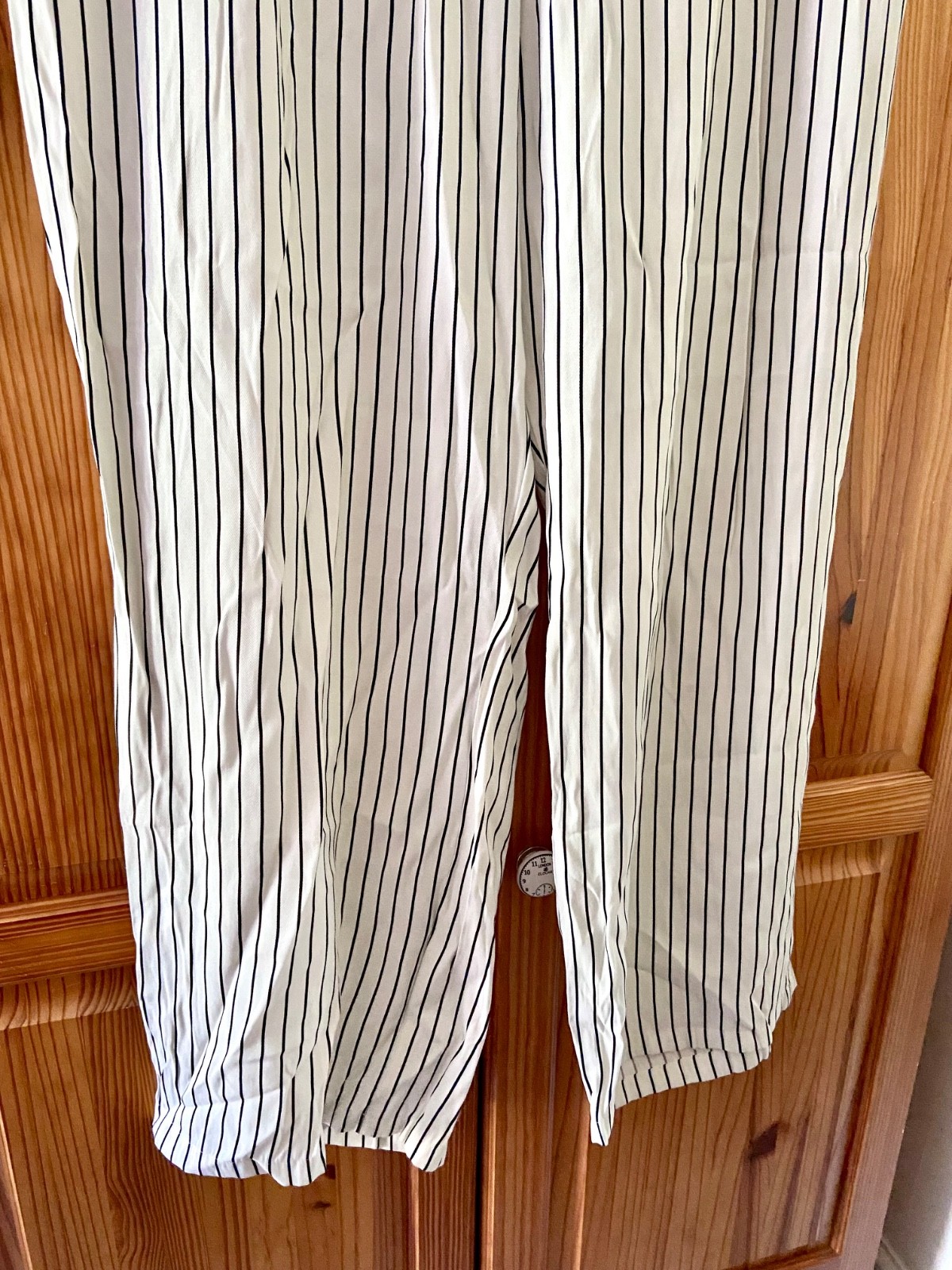 F&F White Stripe Trousers | Lightweight | Elasticated Waist | Pockets | Size 18