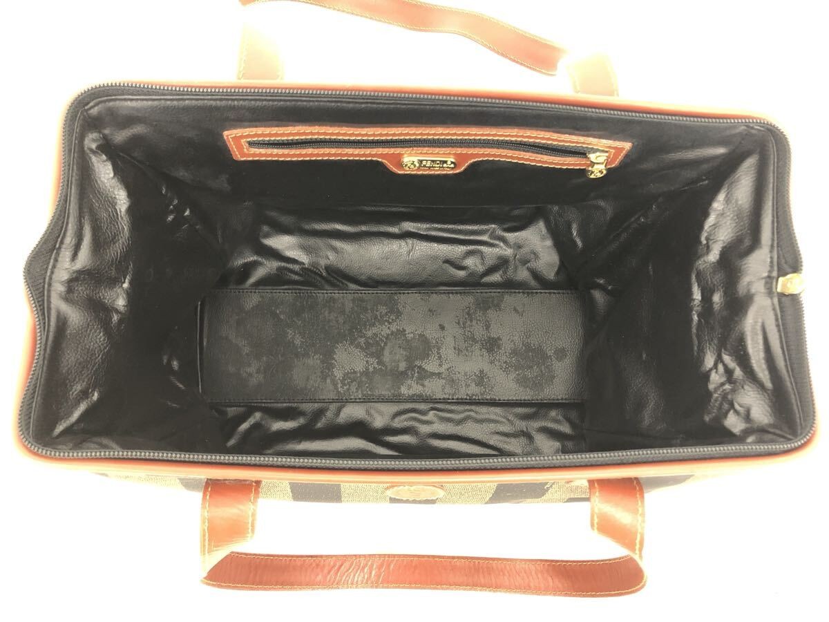 FENDI Boston Bag Brown Gold Hardware 11.6in x 12.4in x 5.3in