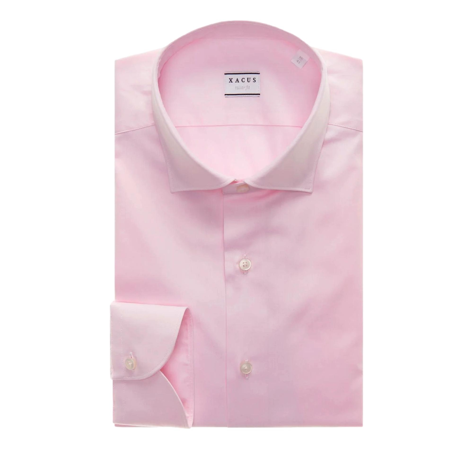 XACUS men’s solid color twill shirt 11209038 pink color