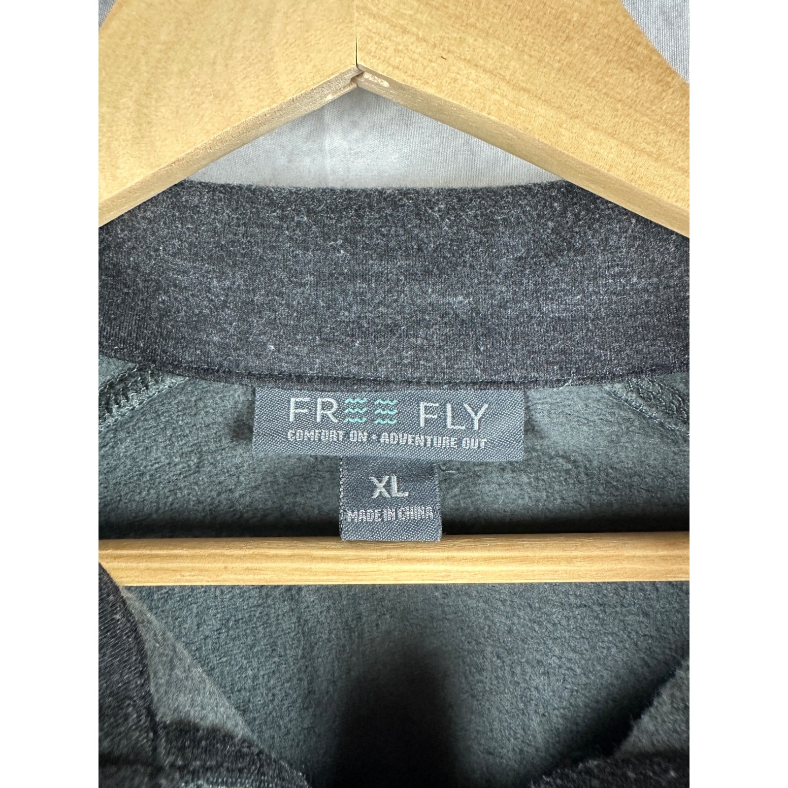 Free Fly Mens Bamboo Fleece Quarter Zip Pullover Grey XL Chest Pocket