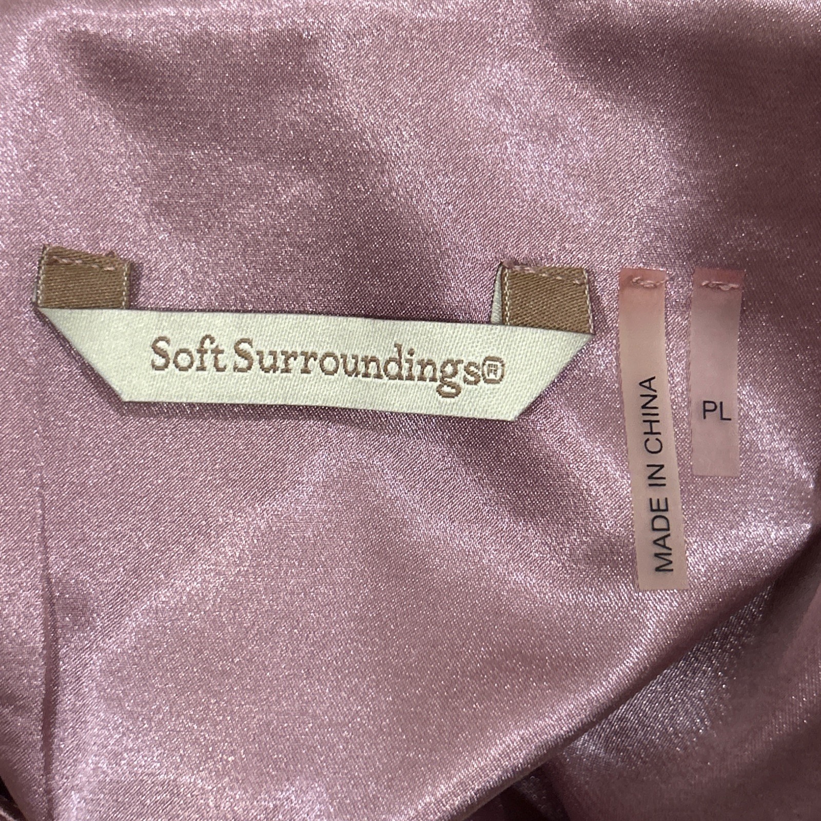 Soft Surroundings Bella Rosa Velvet Tunic Top Dusty Rose Petite Large PL