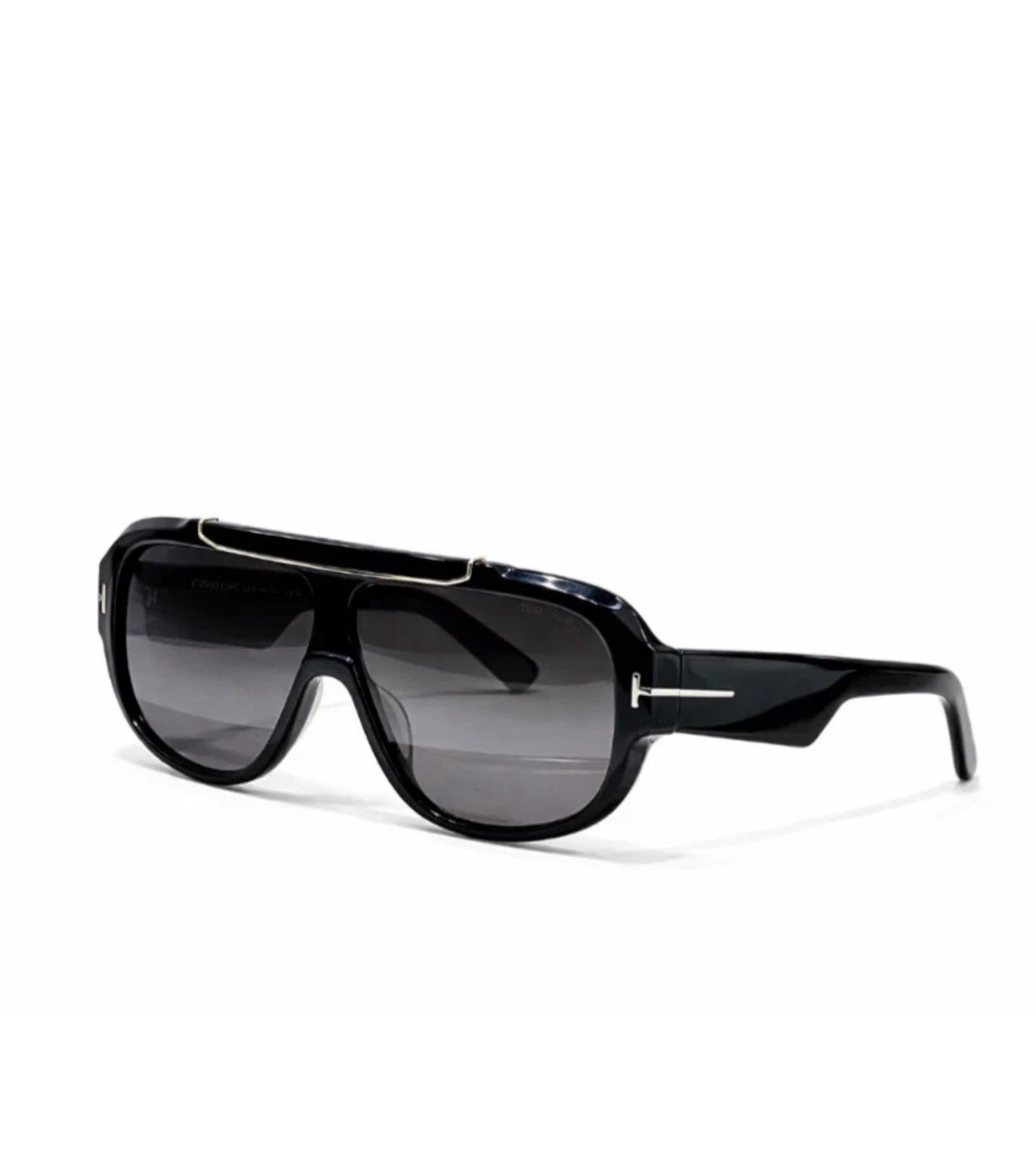 Tom Ford Rellen Mask Sunglasses TF1093 Black/Gray 71-7-120mm New