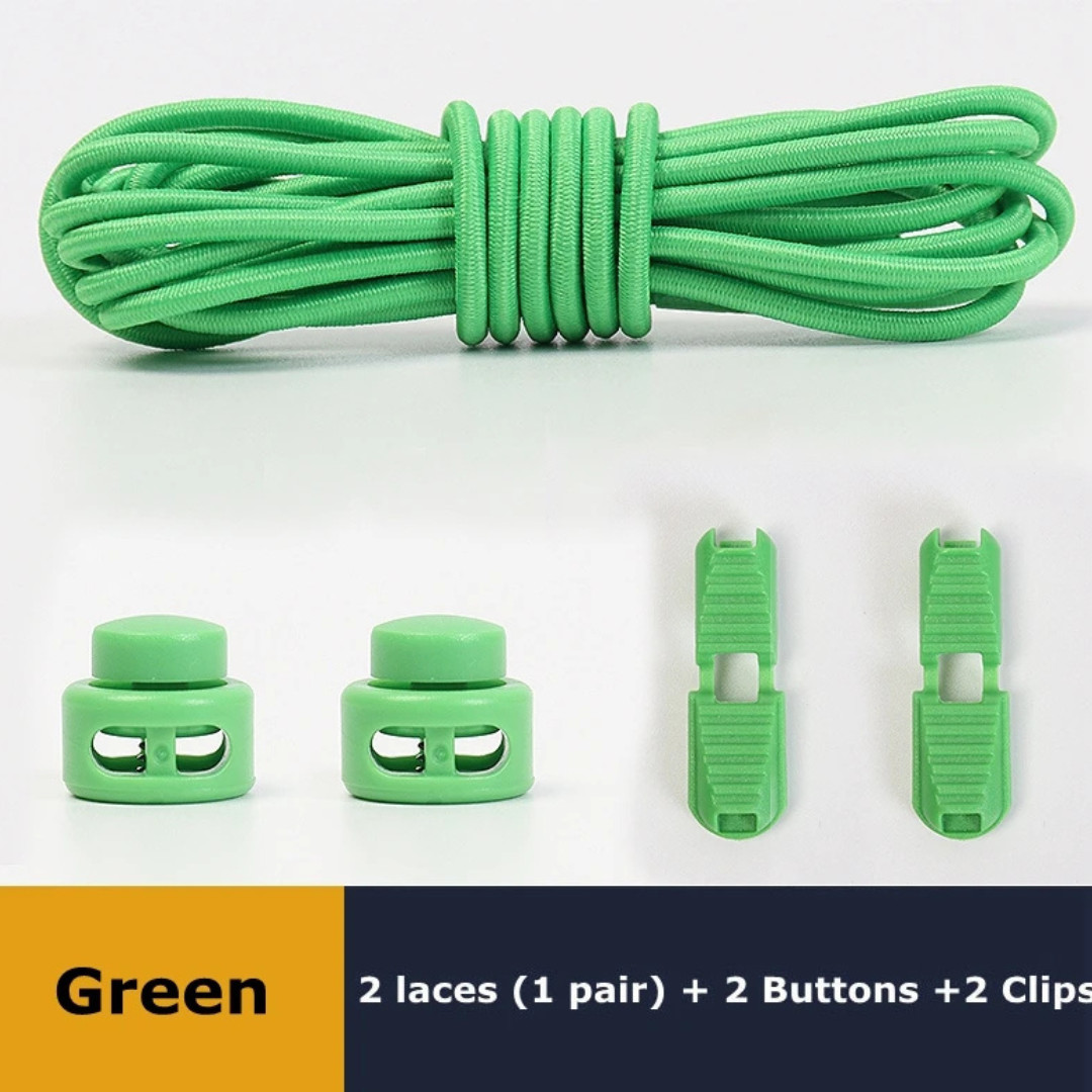 No Tie Elastic Shoelaces Lock Laces Shoe Strings Sports w/ Locking Toggle