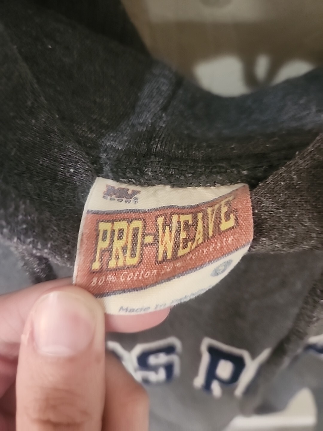 Vintage MV Sport Hoodie Mens S Pro-Weave Kings Point Spellout Baggy Gray