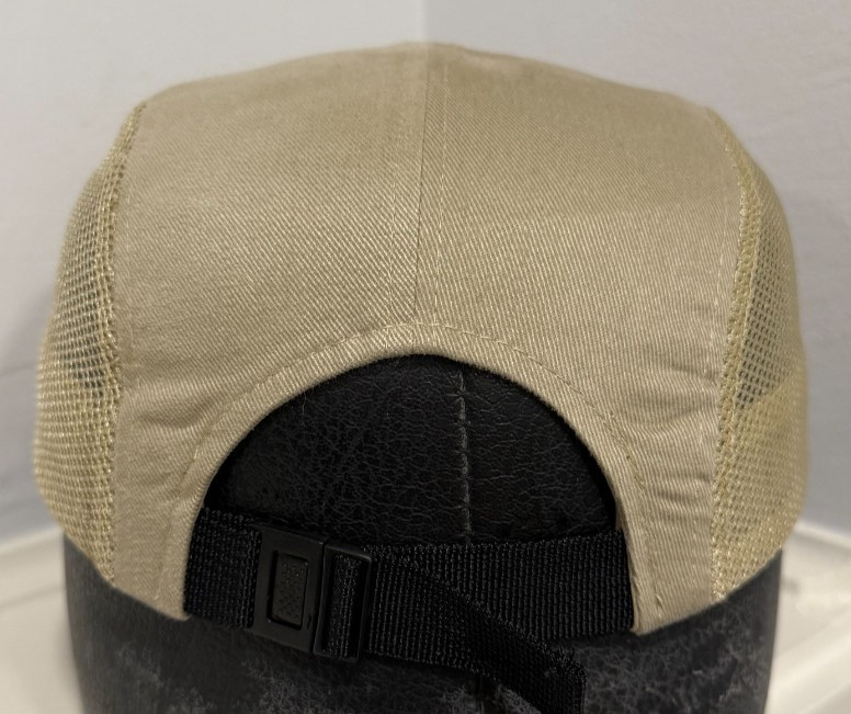 BiG Accessories Snap-Buckle Adjustable Running Hat Mesh Breathable Beige Cotton