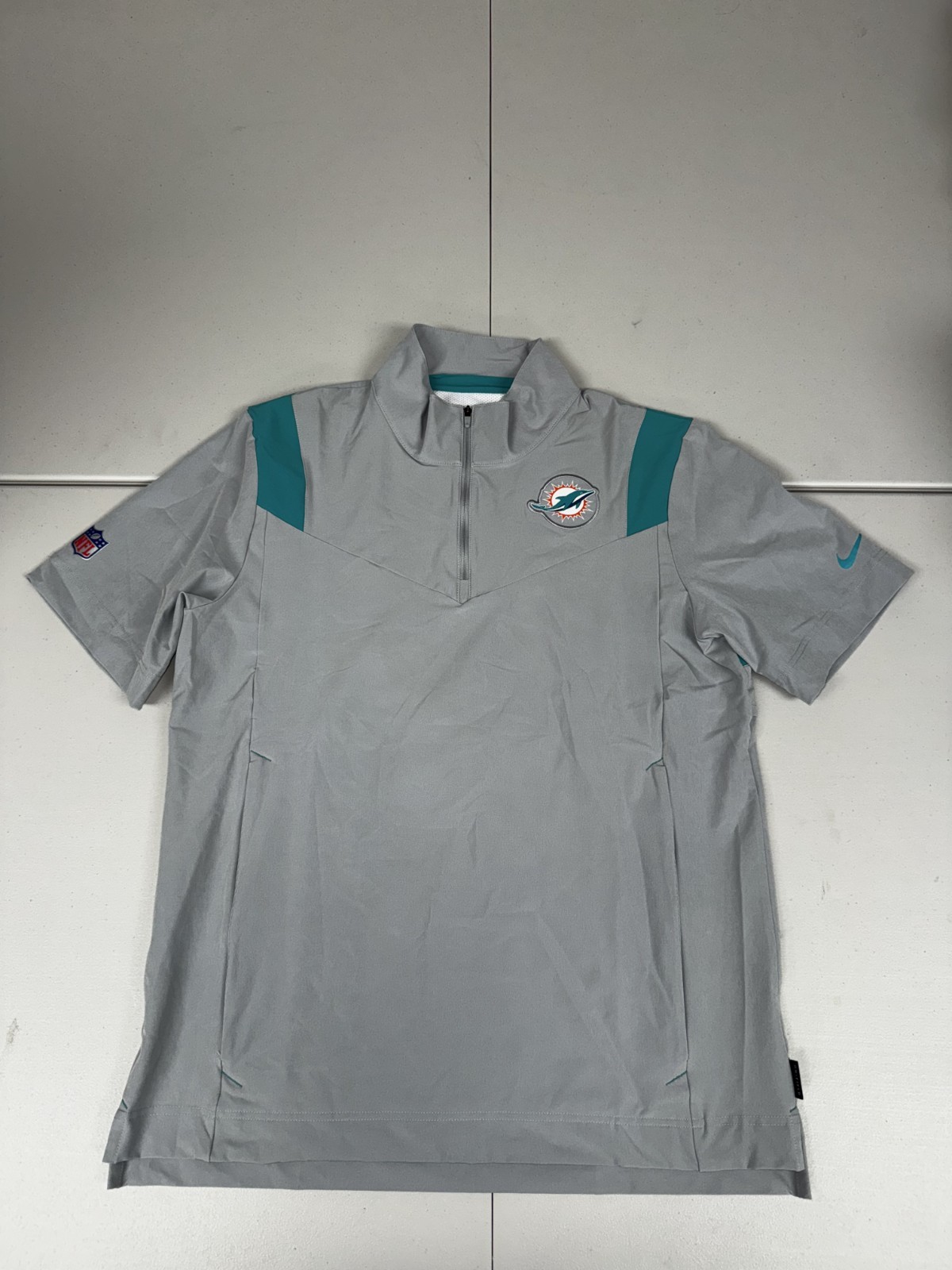 Nike Miami Dolphins 1/4 Zip Coaches Jacket On Field Apparel Pick Size M-4XL