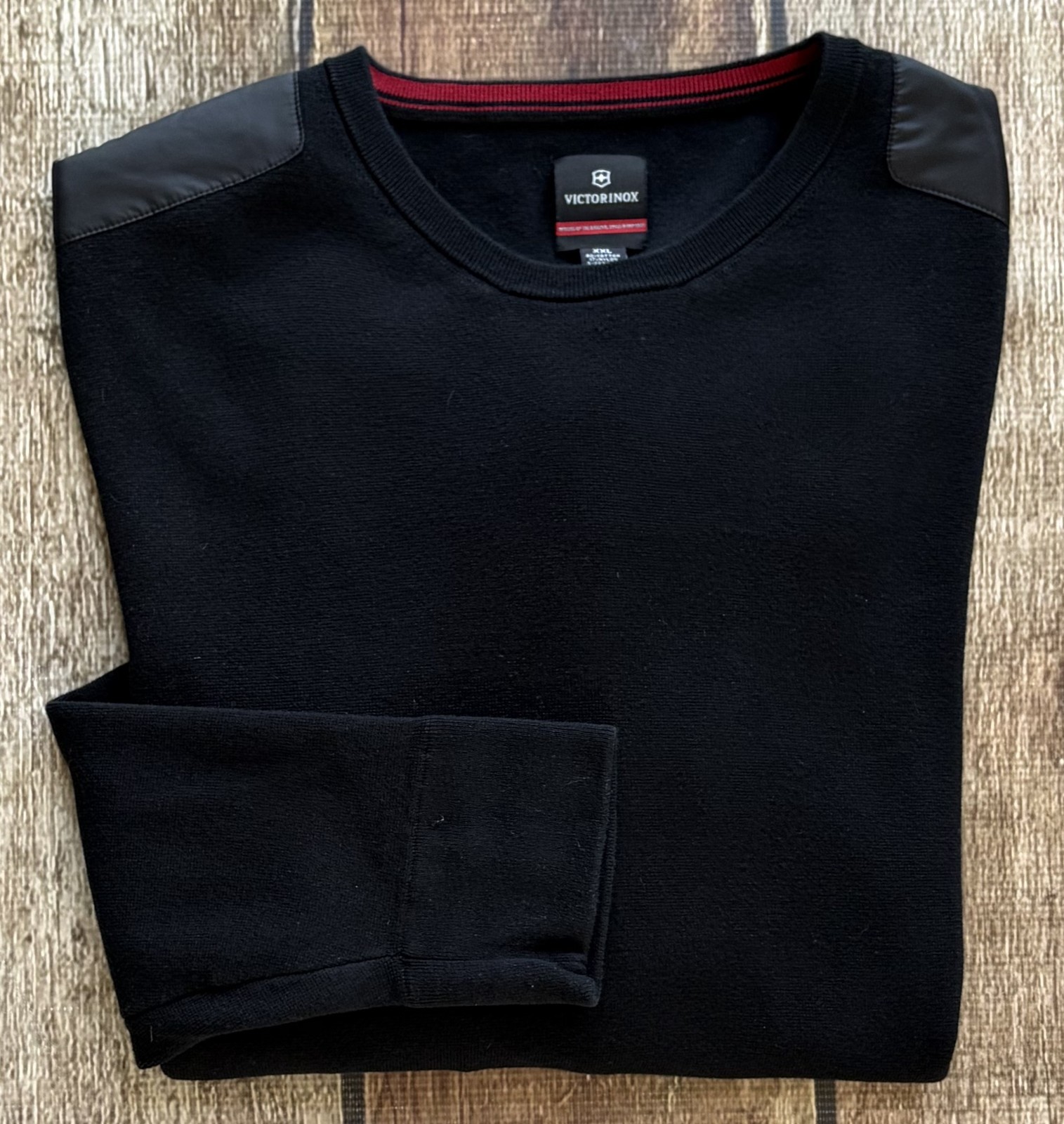 VICTORINOX SWISS ARMY CREWNECK SWEATER BLACK MENS XXL 2XL EXCELLENT