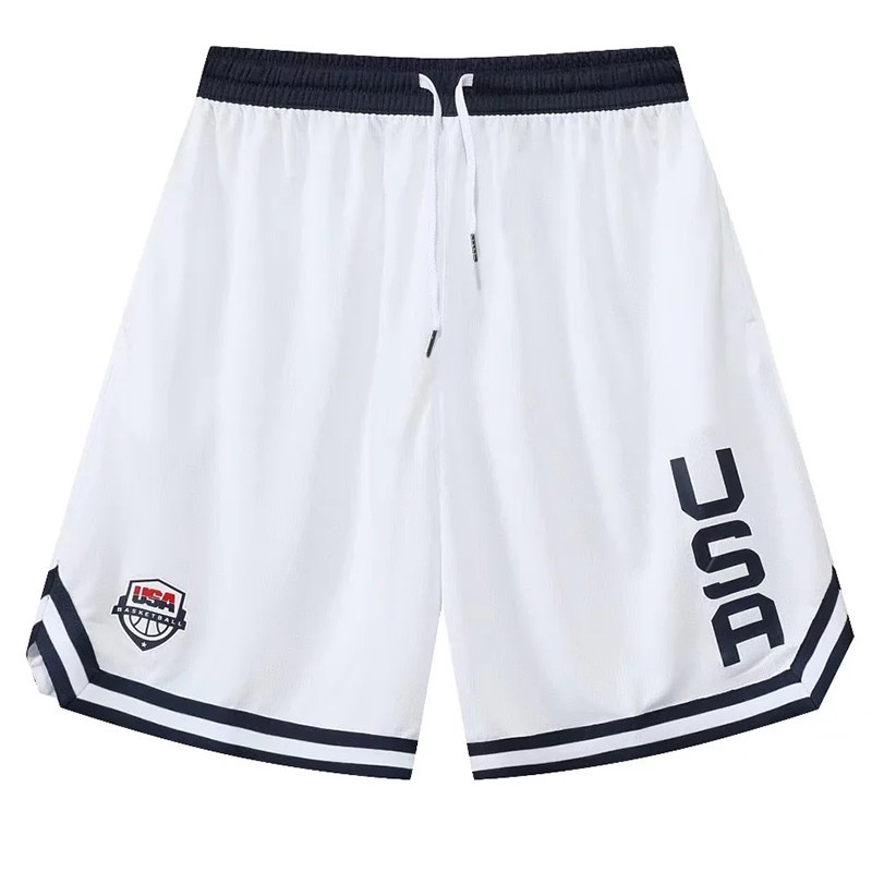 USA Print Basketball Shorts Training Men Active Shorts Loose Pockets Cycling…