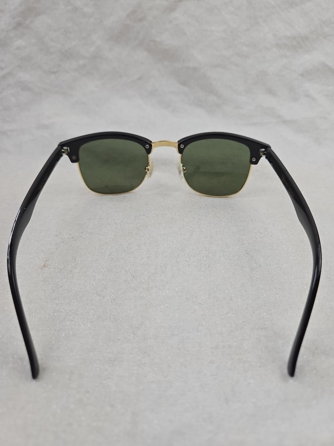 Mechaly MESC01 Classic Club Master Style Square Sunglasses, Black/Gold