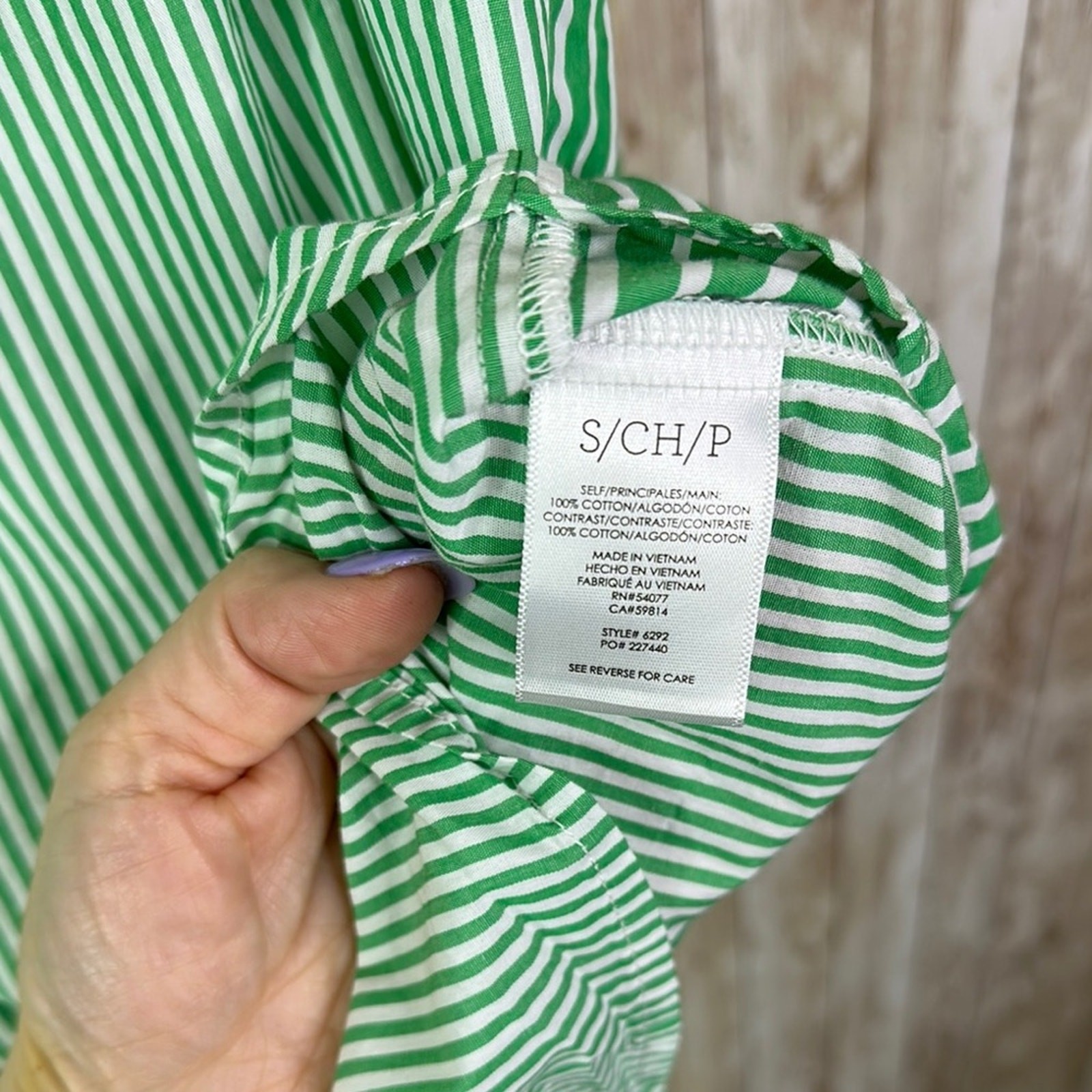 CAbi Green Striped oversized dads Shirt
