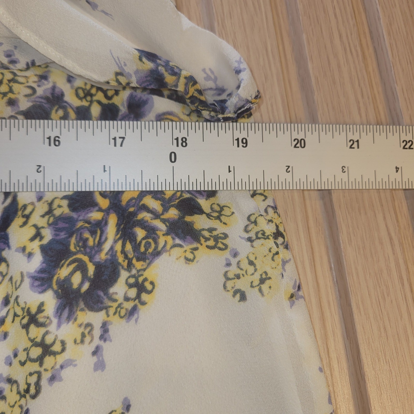 Joie Silk Cold Shoulder Floral Blouse Ivory Purple Yellow Rose Print Size L