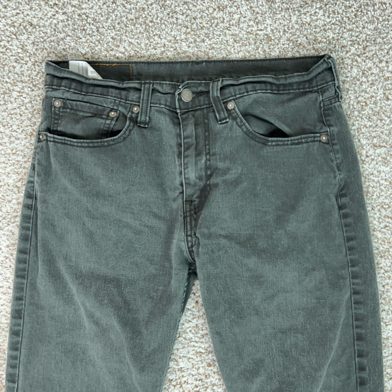 Levis 502 Jeans Mens 31×32 Gray Regular Tapered Stretch Denim Charcoal Wash