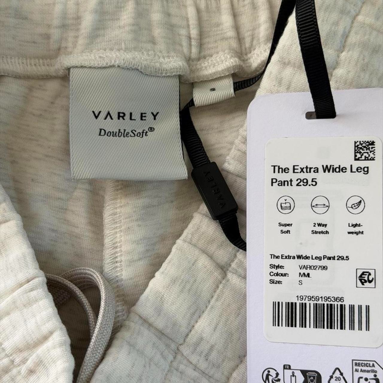 Varley The Extra Wide Leg Pant 29.5″ in Ivory Marl, Size Small