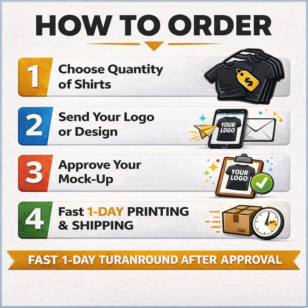 Custom Logo T-Shirts | Full Color Print | Bulk Custom Shirts | Business Event T
