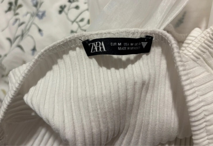 Zara White Organza Strapless Bandeau Boob Tube Crop Top Size: M Ref 0858/806/250