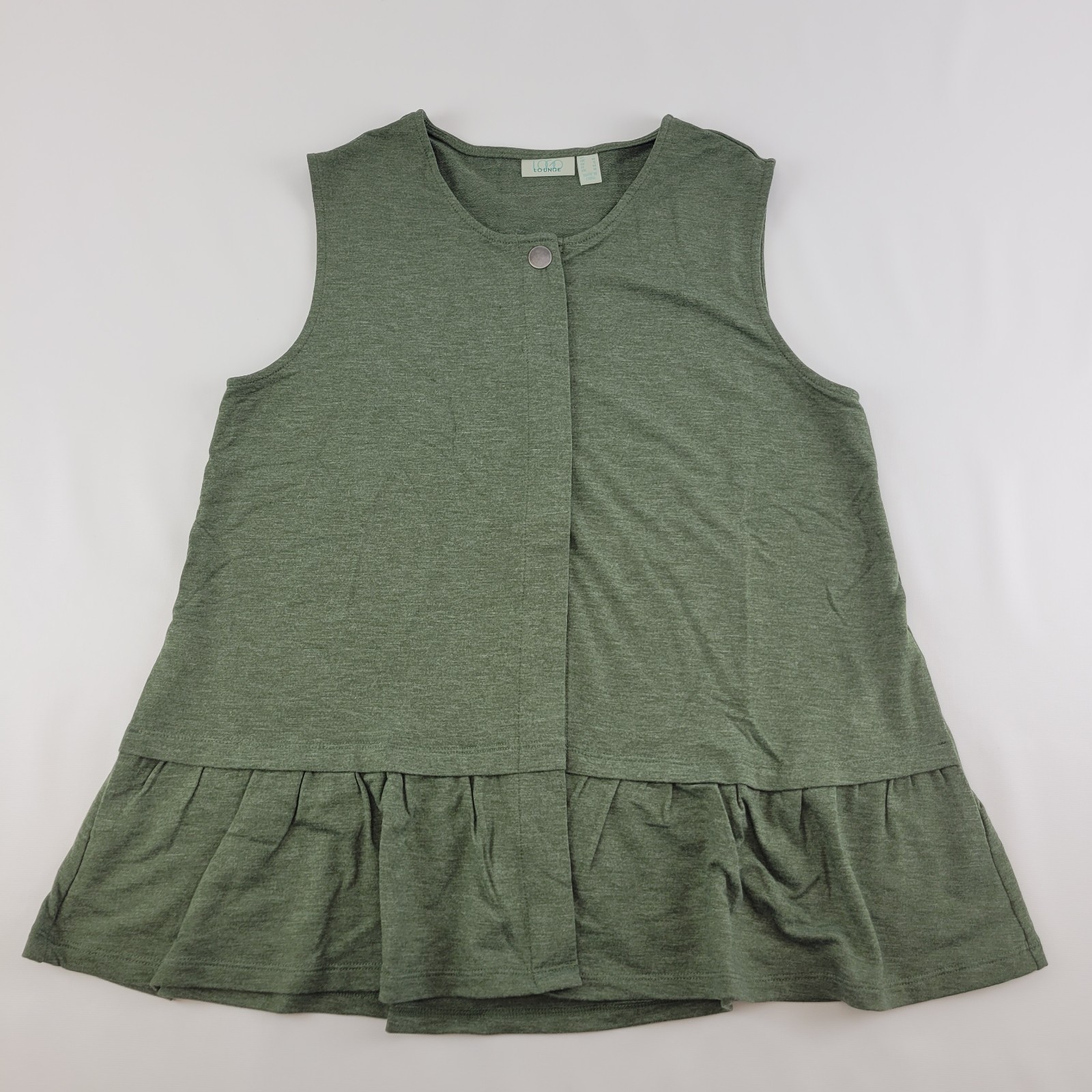LOGO Lounge by Lori Goldstein Tunic Vest Green Artichoke Sz S A286984