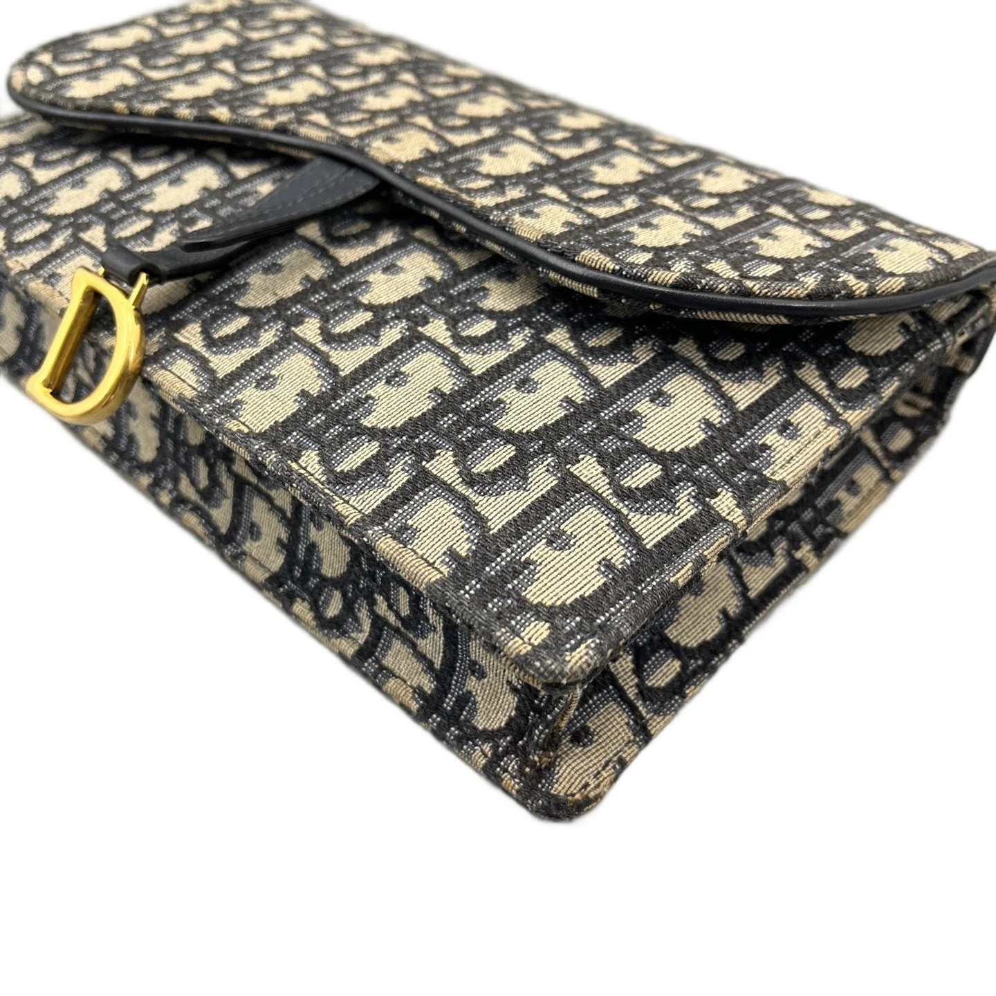 Dior Embroidered My Dior Daily Chain Pouch Blue Beige Oblique (ym052726c9r)