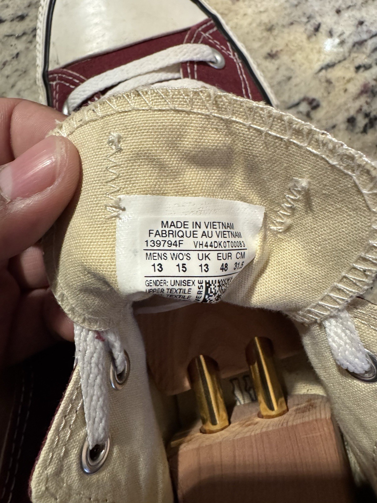 Vintage Converse All Star Chuck Taylor Maroon Low Top Made in USA M 13 W 15