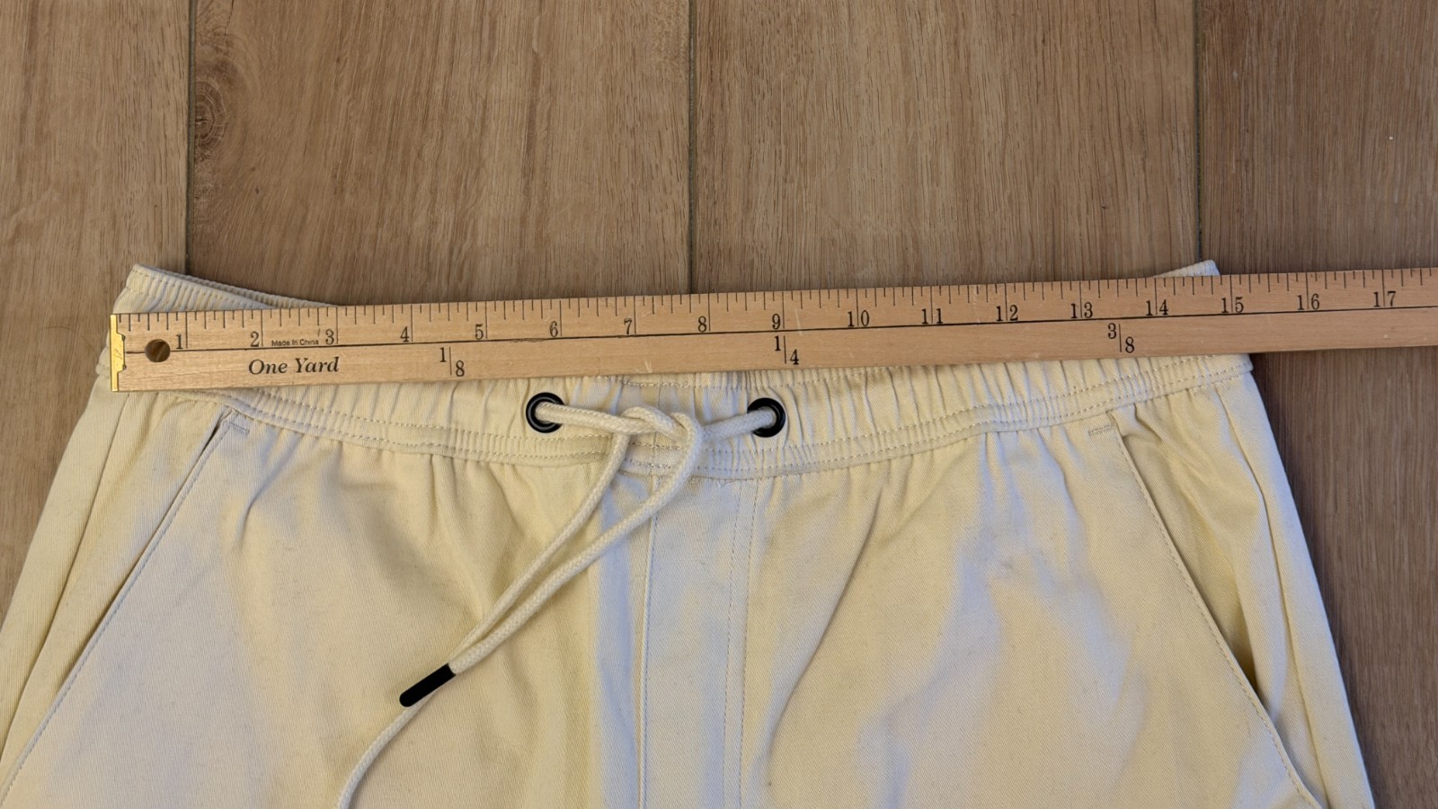 WeSC Open Bottom Cargo Pants Unisex Chino Style-Men M/Women L-Pale Yellow-NWT