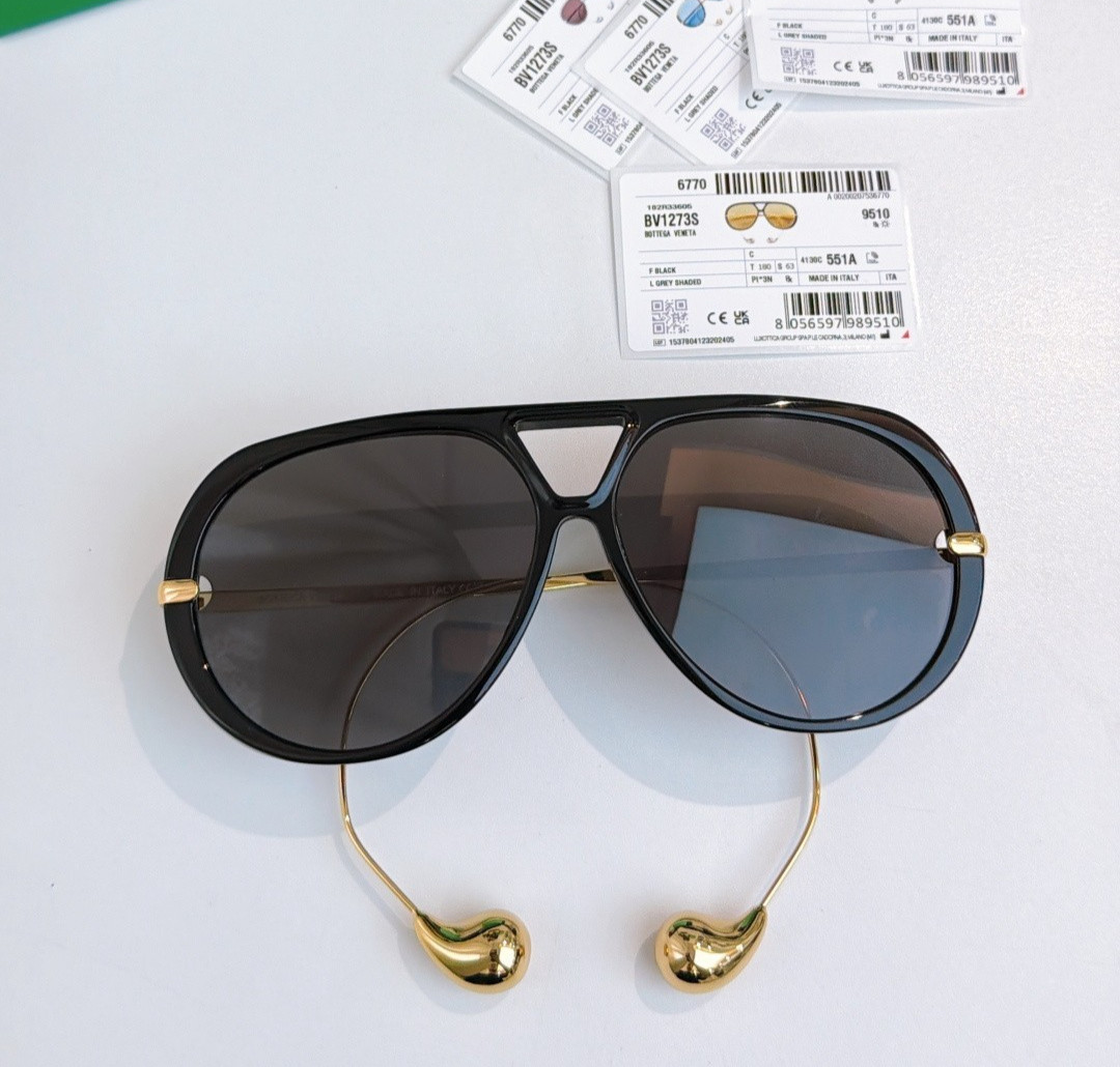 BOTTEGA VENETA BV1273S 010 180mm Luxury NEW Earrings Sunglasses