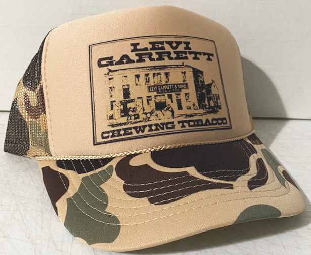 Vintage Levi Garrett Trucker Hat Summer Camo chew Tobacco SnapBack Hunting hat