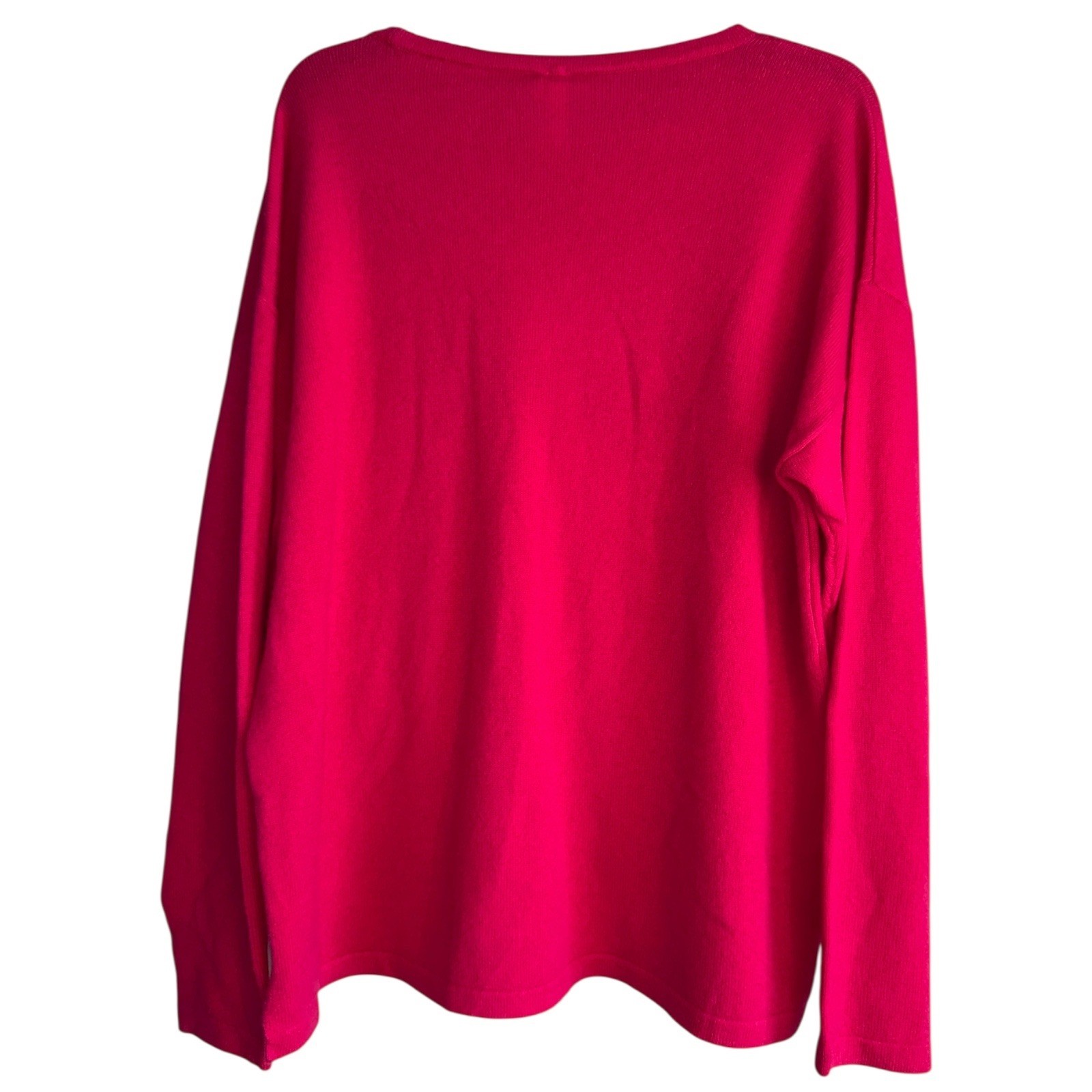 Van Winkle Size XL Lipstick Pink 100% Cashmere Crew Neck Pullover NWT