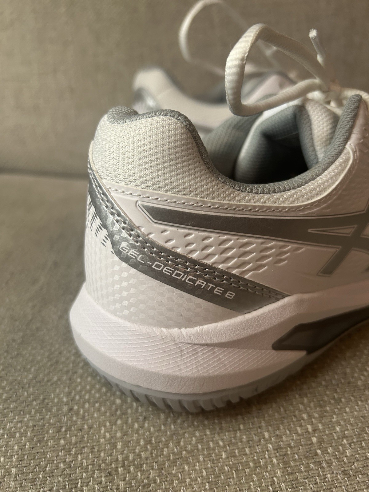 ASICS Gel-Dedicate 8 Womens Sz 10 White Silver Sneakers Tennis Shoes New