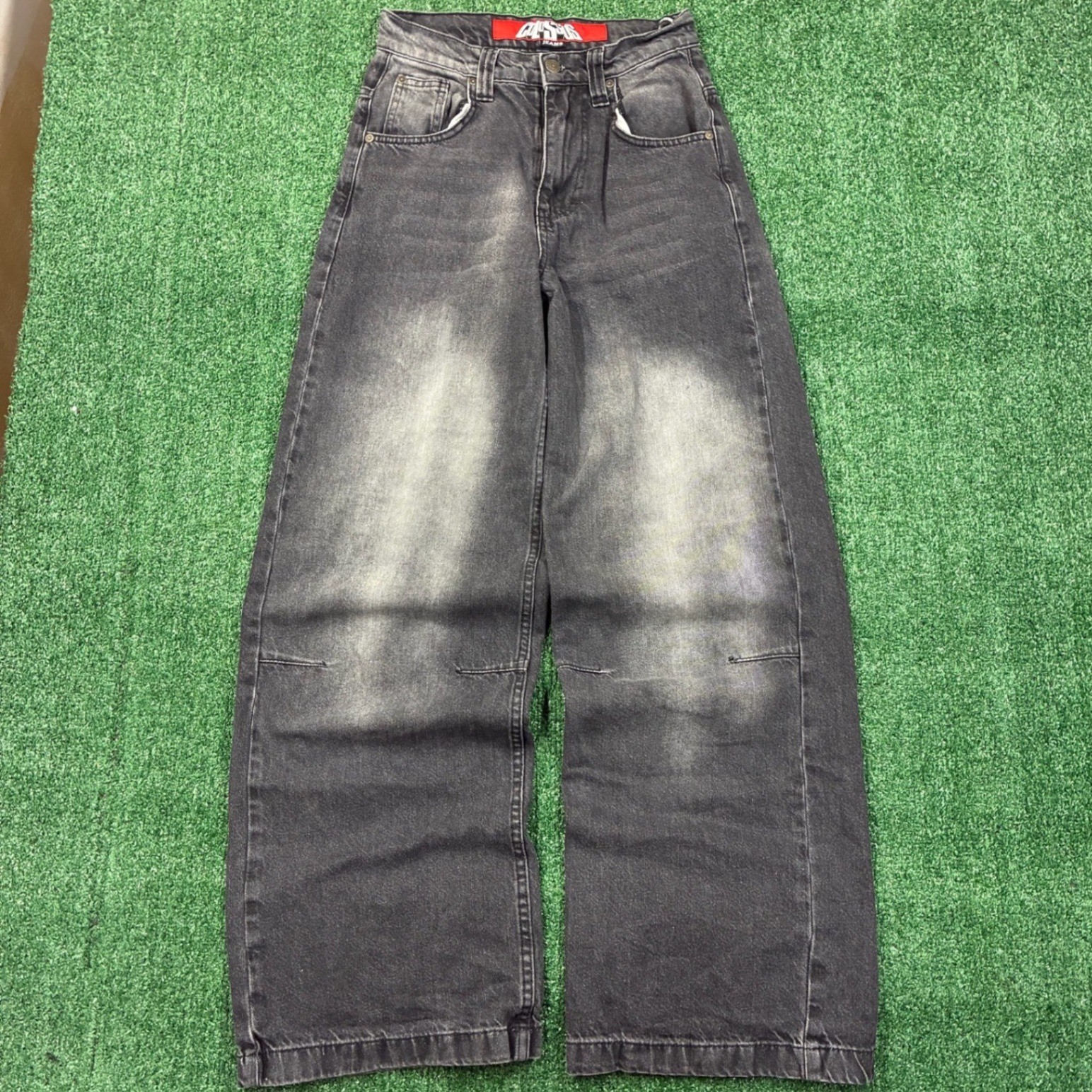 Jaded London Colosus Baggy Faded Black Jeans