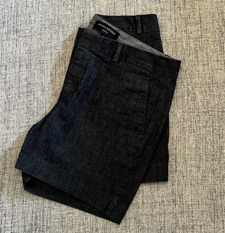 Banana Republic Womens Denim Short Size 2 Hampton Flat Front Dark Wash Preppy
