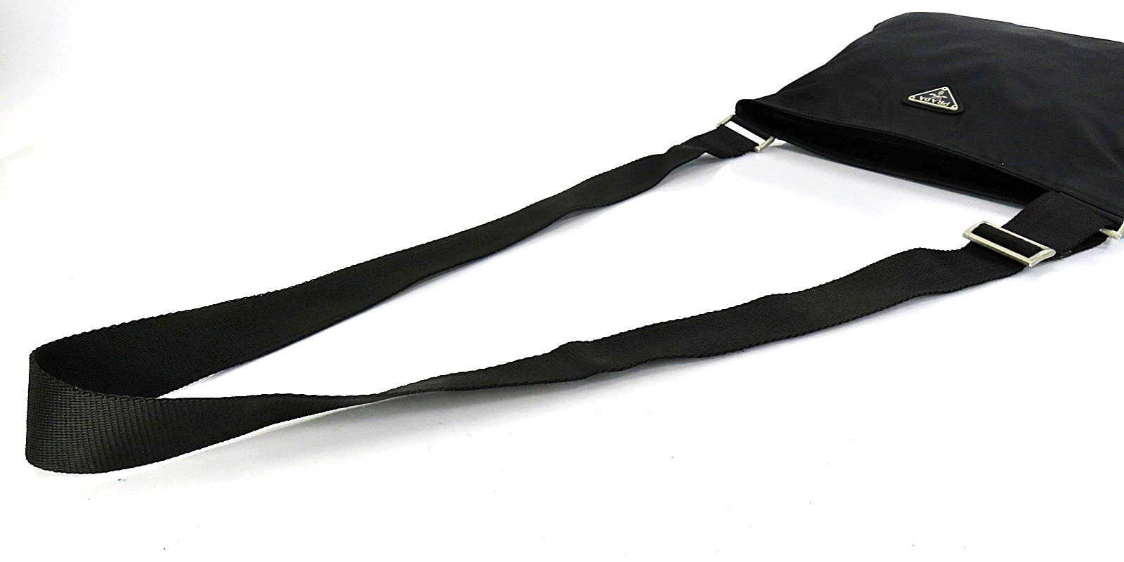 Authentic PRADA Black Nylon Small Shoulder Crossbody Bag Purse #64680