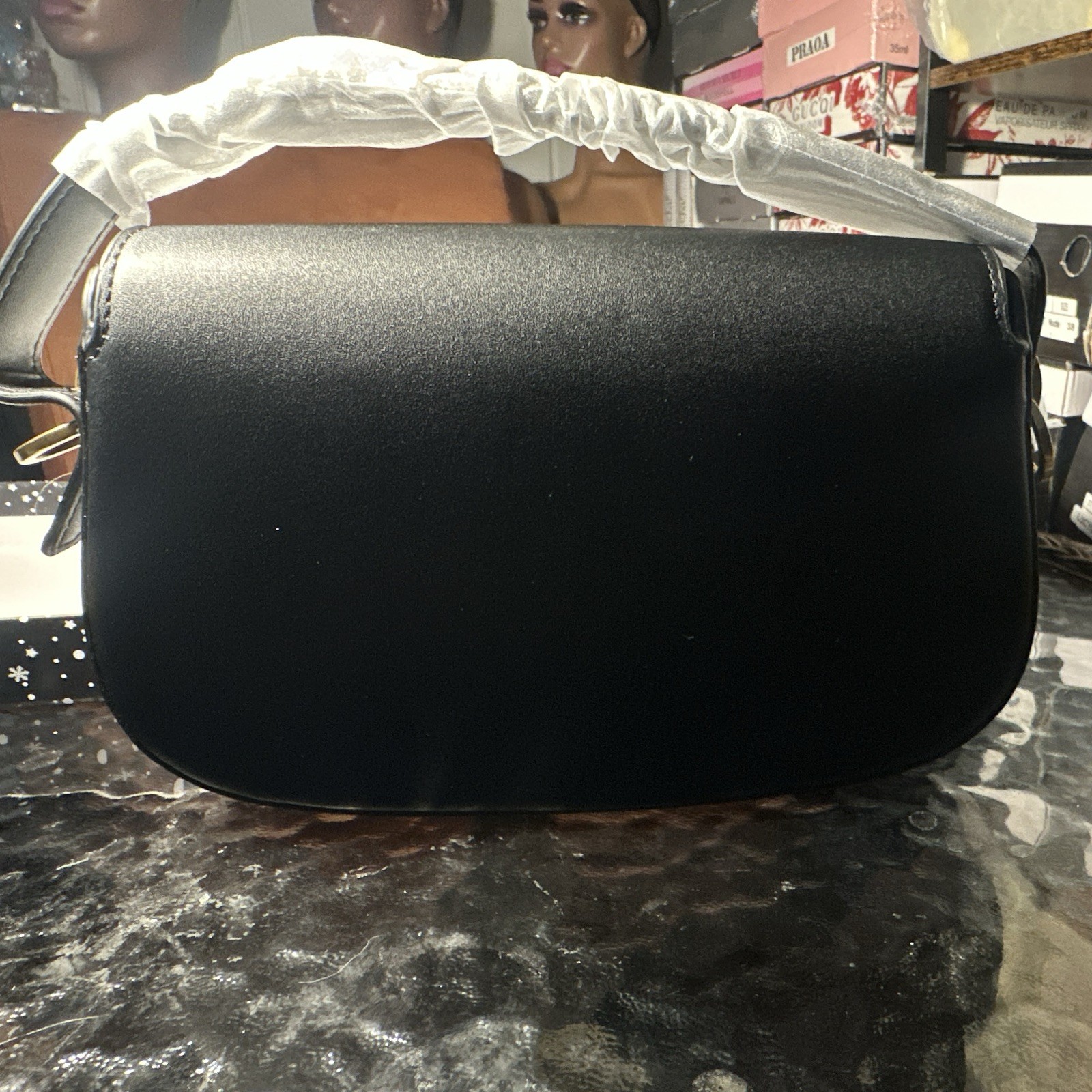 Saint Laurent YSL Black Small Shoulder Bag Gold HW Dust Bag