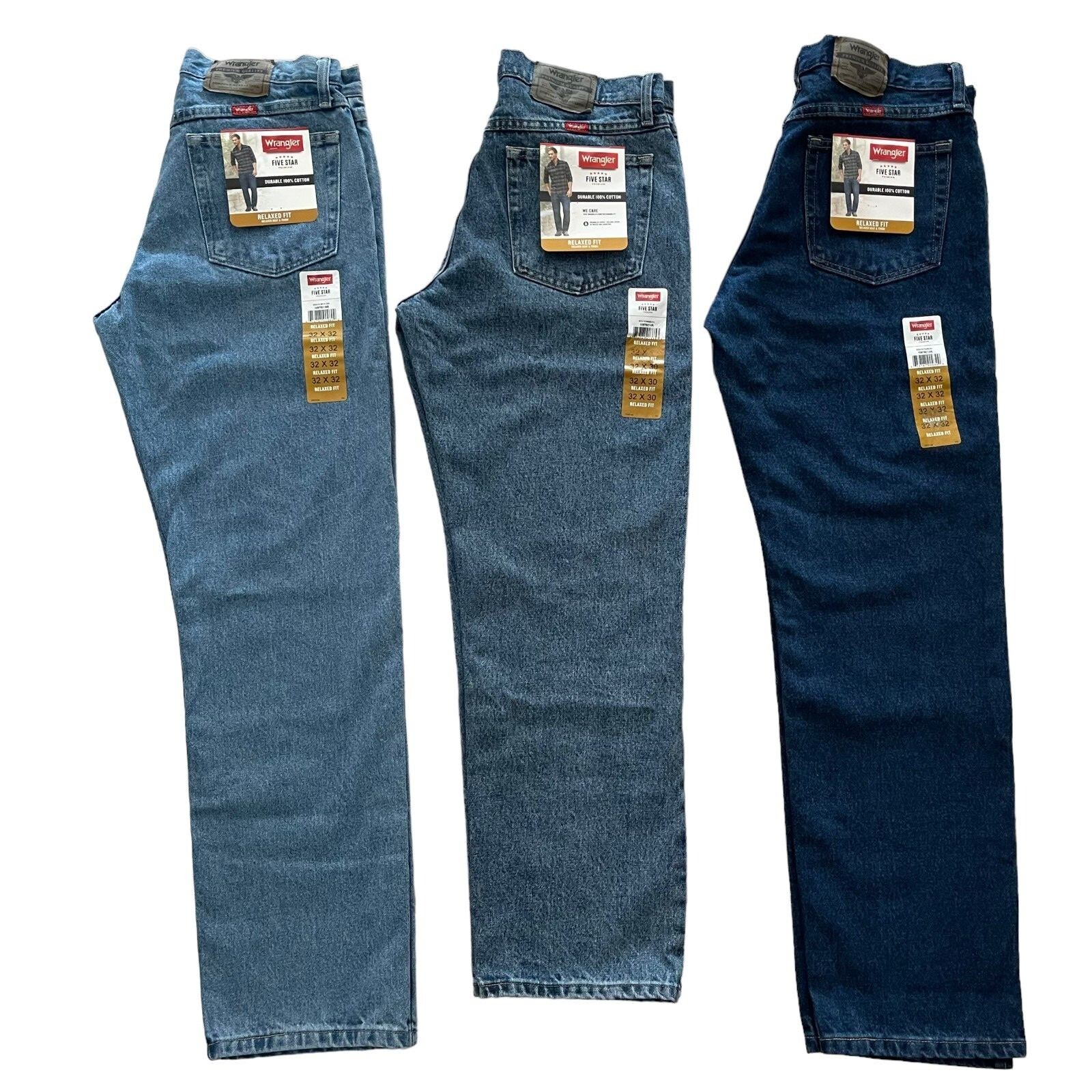 Wrangler Men’s Five Star Premium Denim Straight Relaxed Fit Jeans Big and Tall