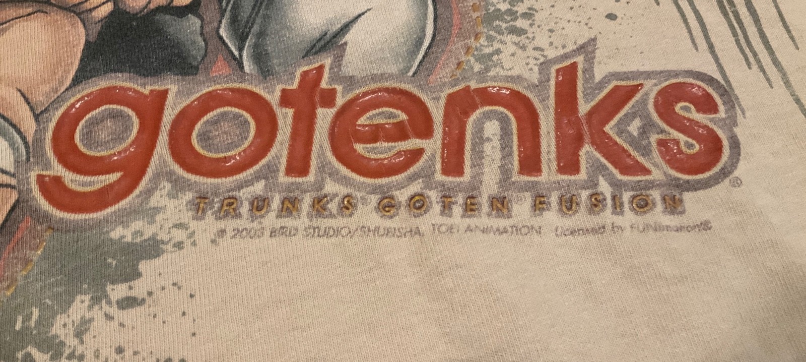 HEAVY WEAR: 2002 Dragon Ball Z Gotenks Goten Trunks DISTRESSED T-Shirt M Vintage