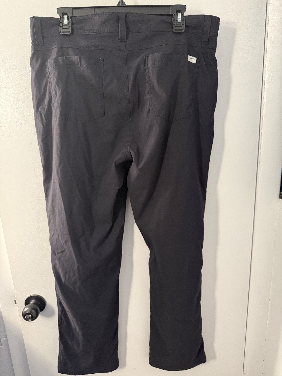 Orvis Mens Fleece Lined Tech Pants 36×30 Black Stretch Hiking Outdoor Trousers
