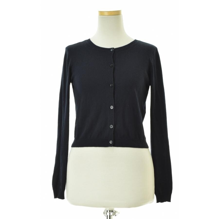 RED VALENTINO Wool Silk Knit Long Sleeve Cardigan XS Dark Blue Auth