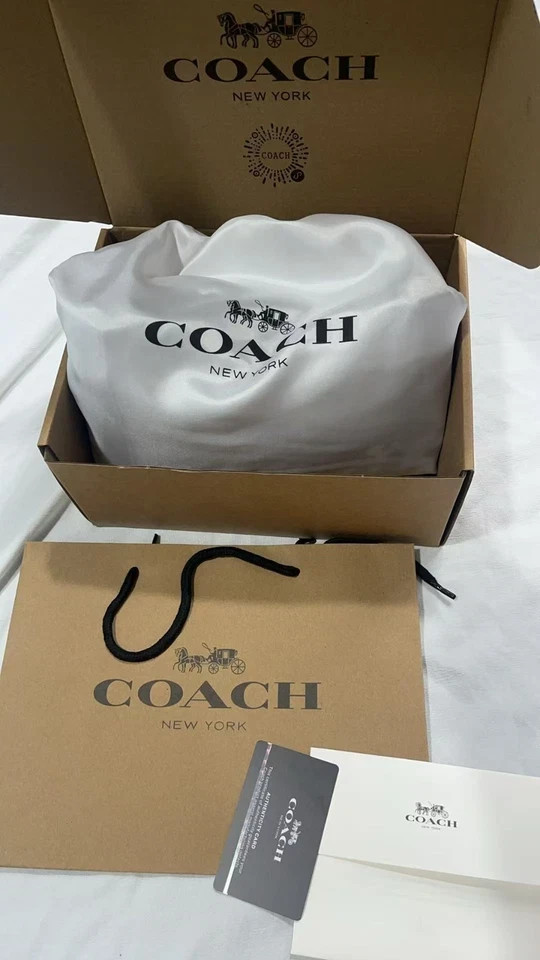 COACH x PEANUTS Teri Shoulder Bag Tan Brown Snoopy Print Signature Canvas CBJ88