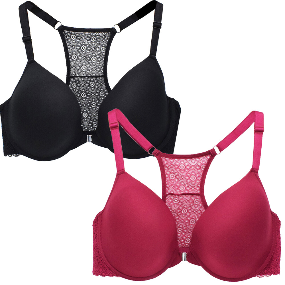 Plus Size Bra BCDDDE FFGH Front Closure Brassiere Womens Bras Sexy Lingerie US
